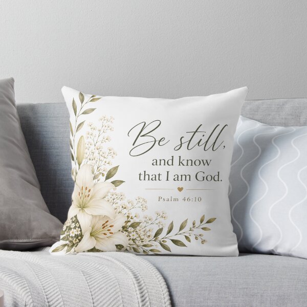 Item preview, Be Still and Know That I Am God Bible Verse Floral Christian Wall Art designed and sold by MissDJLI.
