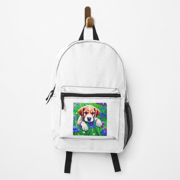 Item preview, Cute Puppy Flower Garden Oil Painting designed and sold by danyelprojects.