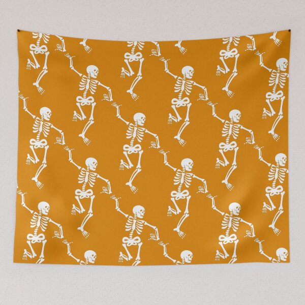 Item preview, Halloween Dancing Skeletons Pattern On Pumpkin Orange designed and sold by DEC02.