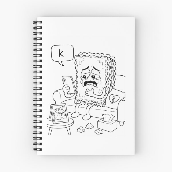 Item preview,  Funny Heartbroken Cracker Text Message Dry Reply Cartoon Black and White Illustration designed and sold by ComedyInkFactor.