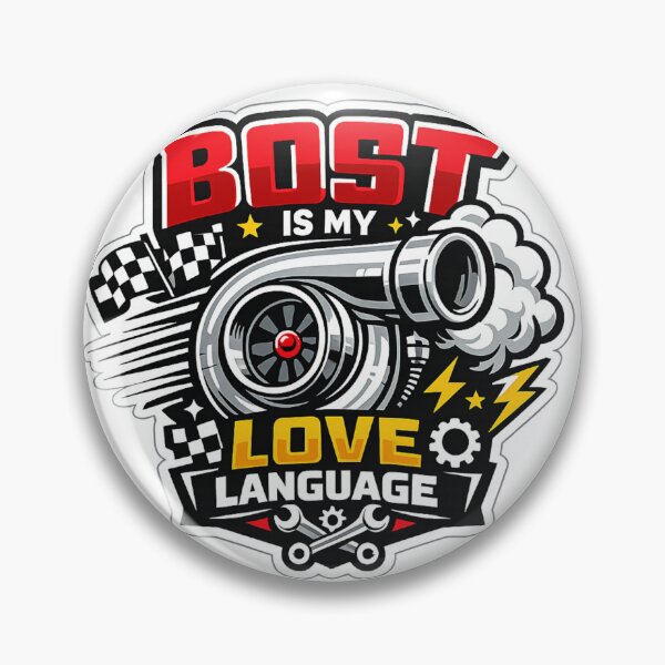 Item preview, Boost Is My Love Language – Turbocharger Racing Sticker | JDM Car Enthusiast Flat Vector Decal designed and sold by StickerBloom-4U.