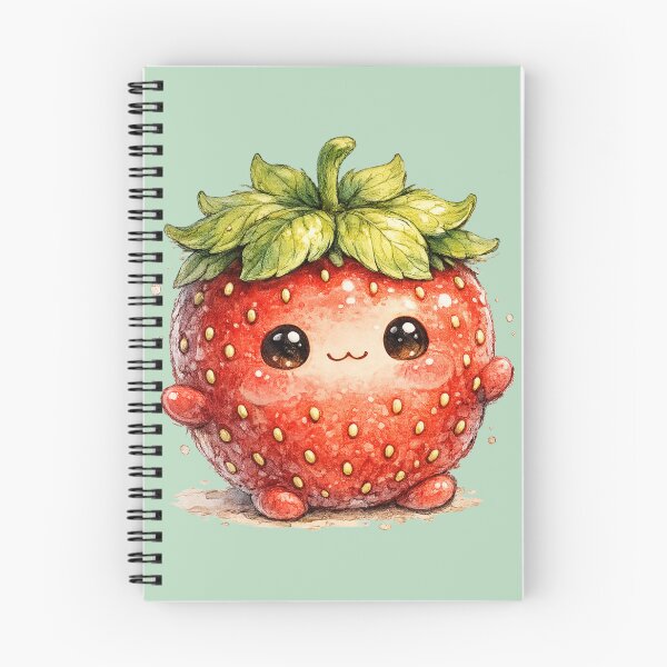 Item preview, Cute Kawaii Strawberry Watercolor Illustration – Adorable Strawberry Character with Rosy Cheeks designed and sold by MagicMakerPh.