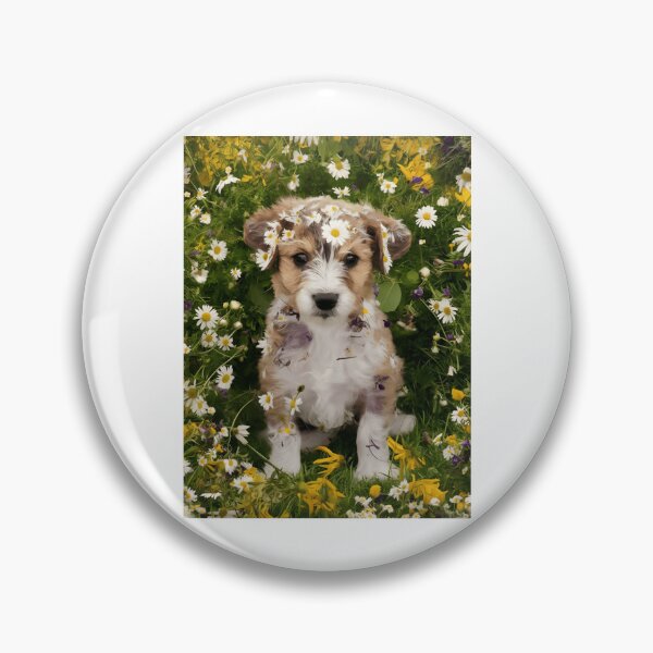 Item preview, Puppy in Flower Field designed and sold by danyelprojects.