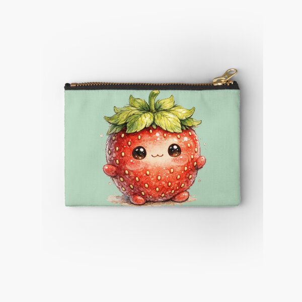 Item preview, Cute Kawaii Strawberry Watercolor Illustration – Adorable Strawberry Character with Rosy Cheeks designed and sold by MagicMakerPh.