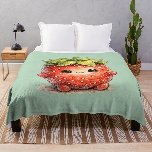 Item preview, Cute Kawaii Strawberry Watercolor Illustration – Adorable Strawberry Character with Rosy Cheeks designed and sold by MagicMakerPh.