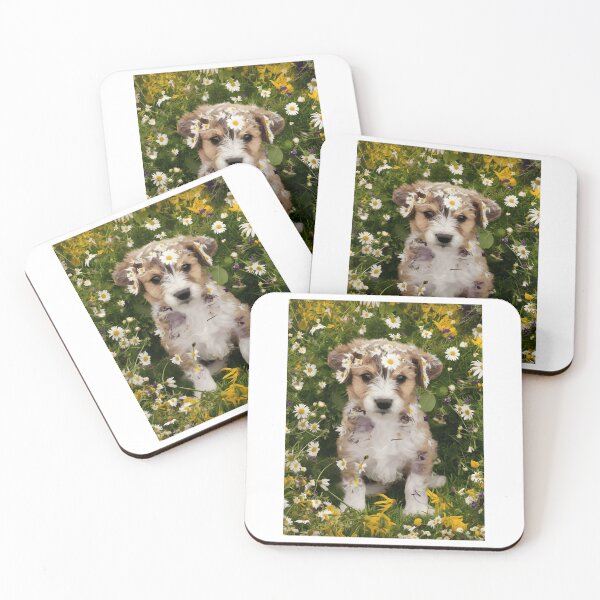 Item preview, Puppy in Flower Field designed and sold by danyelprojects.