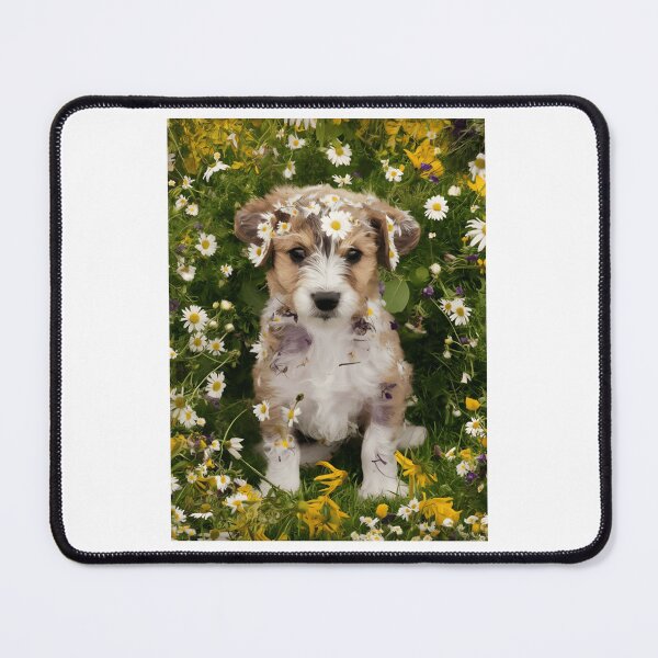 Item preview, Puppy in Flower Field designed and sold by danyelprojects.
