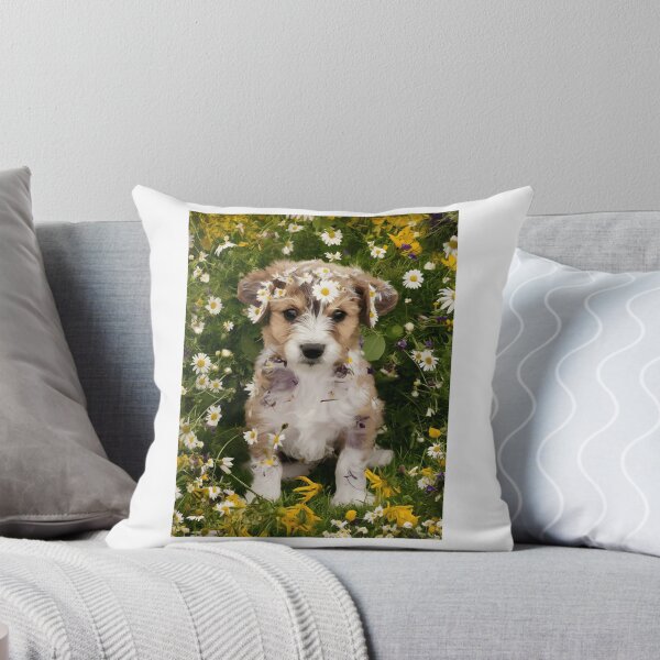 Item preview, Puppy in Flower Field designed and sold by danyelprojects.