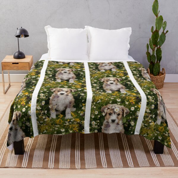 Item preview, Puppy in Flower Field designed and sold by danyelprojects.