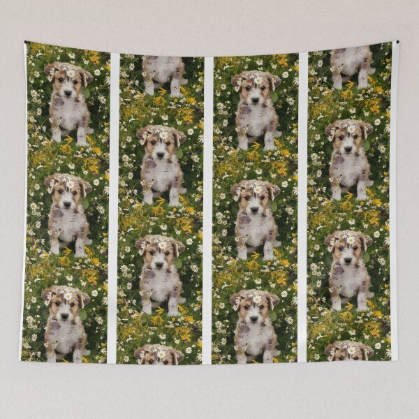 Item preview, Puppy in Flower Field designed and sold by danyelprojects.