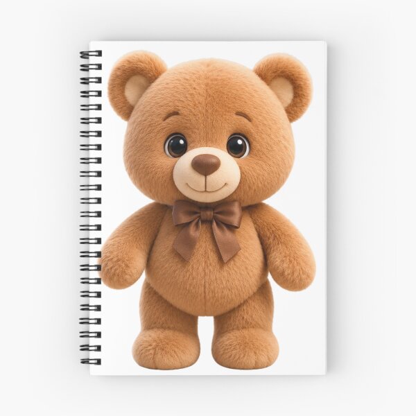 Item preview, Cute Brown Teddy Bear with Bow – Kawaii Plush Style designed and sold by Krzepcia.