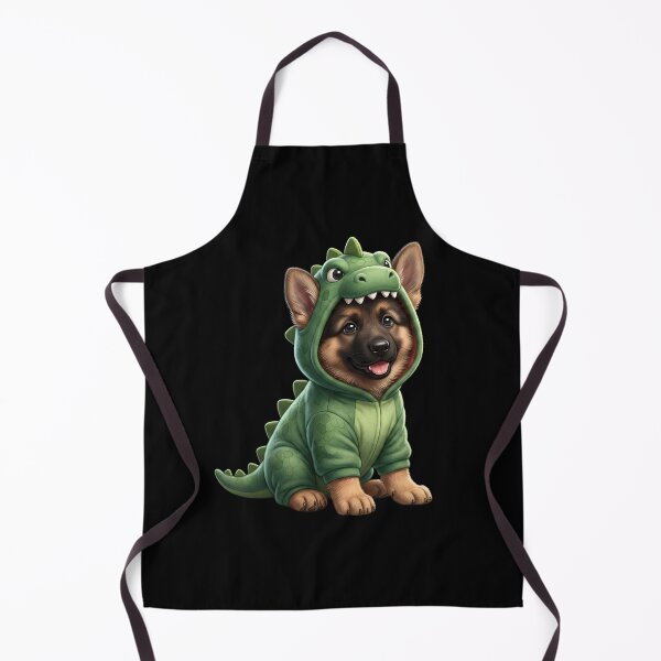 Item preview, Cute German Shepherd Puppy in Dinosaur Costume Illustration designed and sold by SilentFlower.