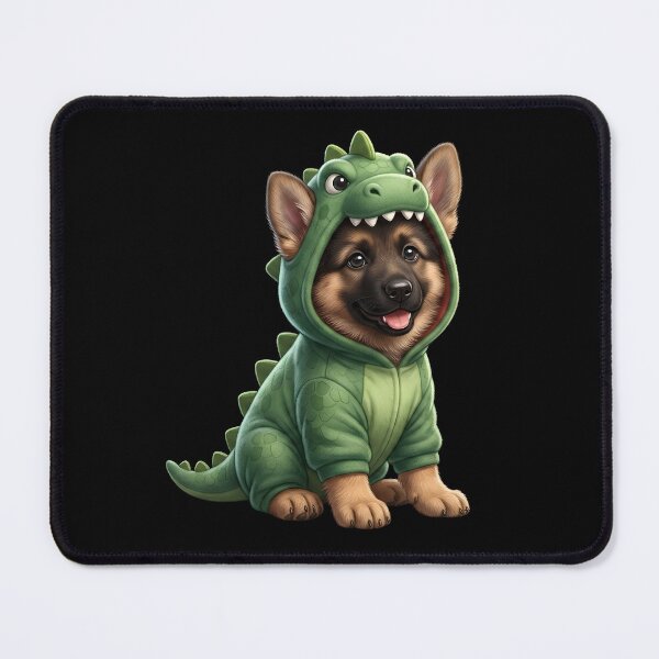 Item preview, Cute German Shepherd Puppy in Dinosaur Costume Illustration designed and sold by SilentFlower.
