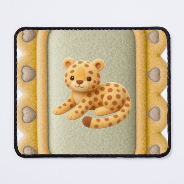 Item preview, Soft Plush Look Cute Leopard in Yellow Gold Frame designed and sold by TeeGeeTees.