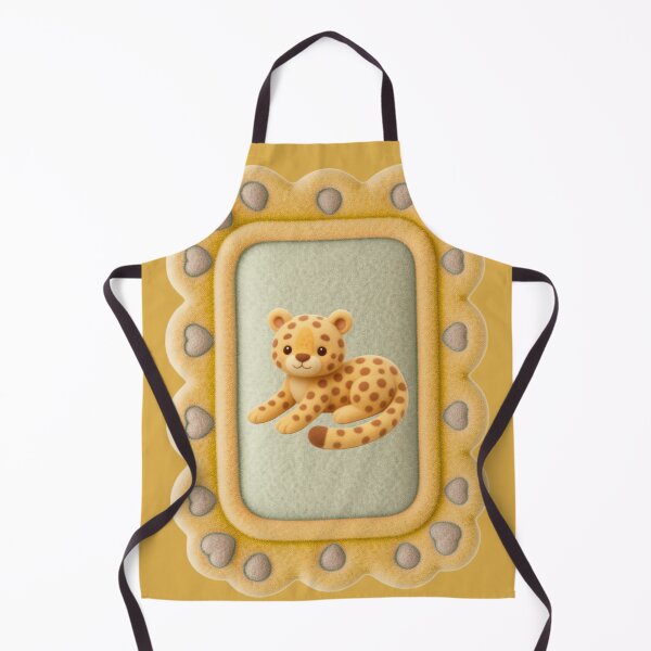 Item preview, Soft Plush Look Cute Leopard in Yellow Gold Frame designed and sold by TeeGeeTees.
