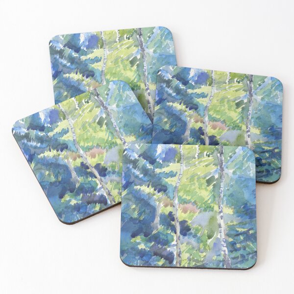 Item preview, Watercolor Birch Forest Scene designed and sold by ImogenDavisArt.