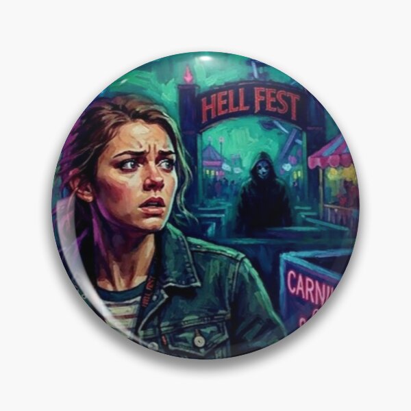 Item preview, Hell Fest A Night of Screams Retro Slasher Horror Theme Park Tribute Art Poster designed and sold by Art's Diner.