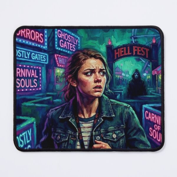 Item preview, Hell Fest A Night of Screams Retro Slasher Horror Theme Park Tribute Art Poster designed and sold by Art's Diner.