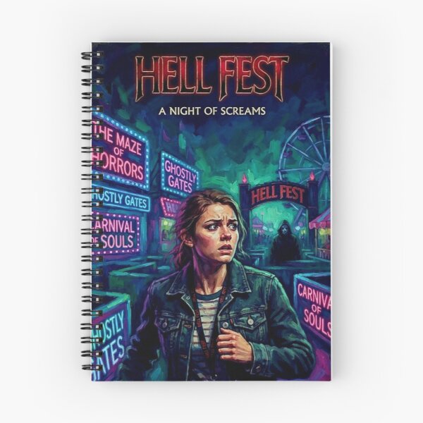Item preview, Hell Fest A Night of Screams Retro Slasher Horror Theme Park Tribute Art Poster designed and sold by Art's Diner.