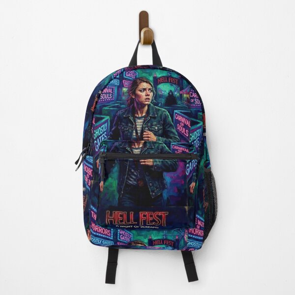 Item preview, Hell Fest A Night of Screams Retro Slasher Horror Theme Park Tribute Art Poster designed and sold by Art's Diner.
