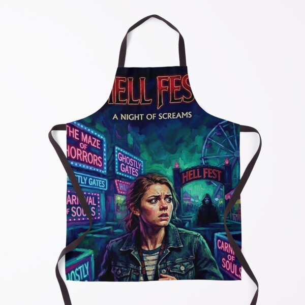 Item preview, Hell Fest A Night of Screams Retro Slasher Horror Theme Park Tribute Art Poster designed and sold by Art's Diner.