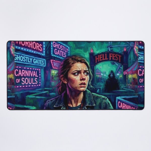 Item preview, Hell Fest A Night of Screams Retro Slasher Horror Theme Park Tribute Art Poster designed and sold by Art's Diner.