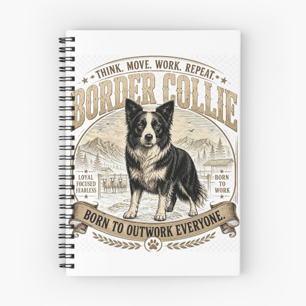 Item preview, Border Collie Born to Outwork Everyone Vintage T-Shirt designed and sold by AtlasPawsCo.