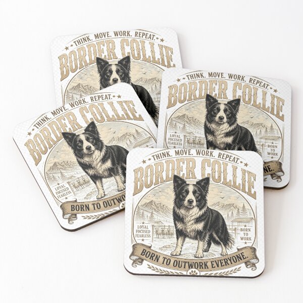 Item preview, Border Collie Born to Outwork Everyone Vintage T-Shirt designed and sold by AtlasPawsCo.