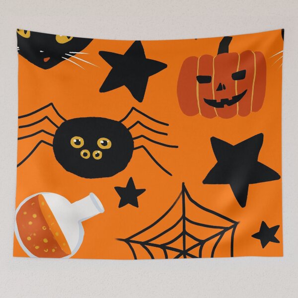 Item preview, Fun Halloween Jack-O-Lantern, Spider And Cat Pattern designed and sold by DEC02.