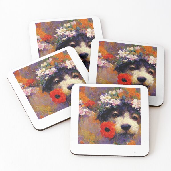 Item preview, Flower Dog Impressionist Art designed and sold by danyelprojects.