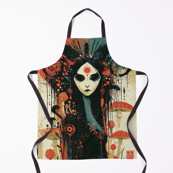 Item preview, The Old Rites: Horned Goddess with Closed Eyes Among Red Toadstools Art designed and sold by The Wild Kingdom.