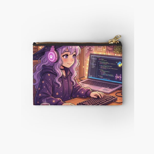 Item preview, Anime Gamer Witch Poster | Cozy Cat Desk Decor | Gift for Female Coders designed and sold by YNAMREG.