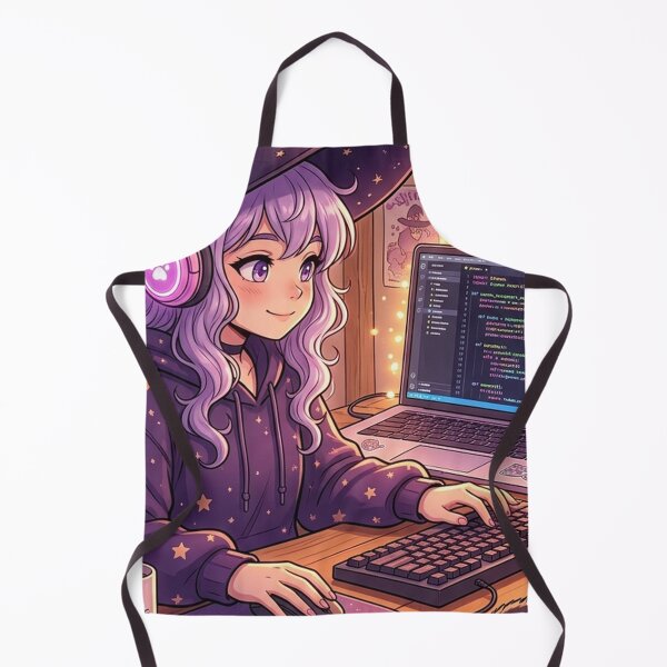 Item preview, Anime Gamer Witch Poster | Cozy Cat Desk Decor | Gift for Female Coders designed and sold by YNAMREG.