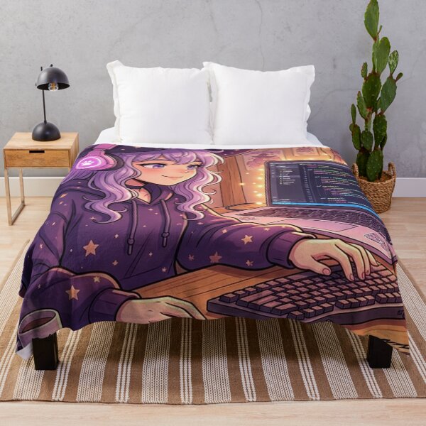 Item preview, Anime Gamer Witch Poster | Cozy Cat Desk Decor | Gift for Female Coders designed and sold by YNAMREG.