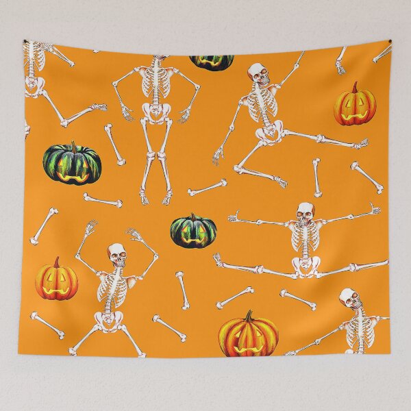 Item preview, Halloween Jack-O-Lantern Pumpkins And Skeletons Pattern designed and sold by DEC02.