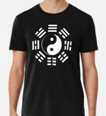Yin Yang, I Ching, Martial Arts, Chinese, WHITE on BLACK Premium T-Shirt