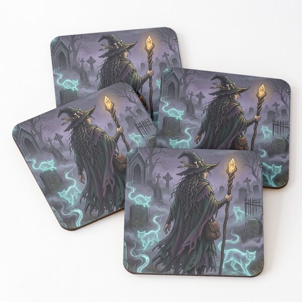 Item preview, Dark Witch Graveyard Tapestry | Gothic Ghost Cats Poster | Gift for Goths designed and sold by YNAMREG.