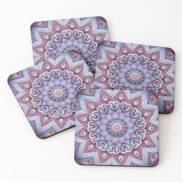 Item preview, Twelve-Point Serpent Mandala — Purple & Blue Kaleidoscope Sacred Geometry Art designed and sold by The Hand That Listens.