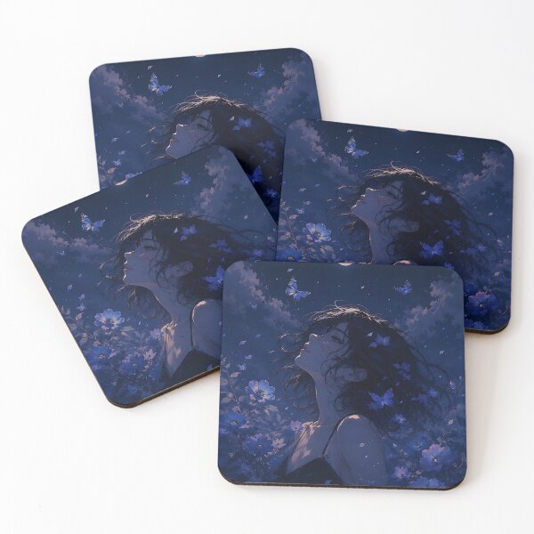 Item preview, Crescent Moon Serenade & Blue Butterflies  designed and sold by Jaideep Walia.