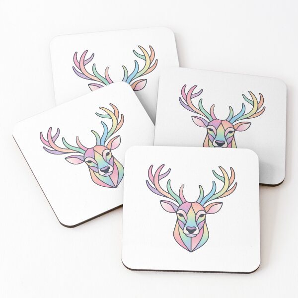 Item preview, Colorful Geometric Deer Head Portrait Illustration designed and sold by Owcomm.