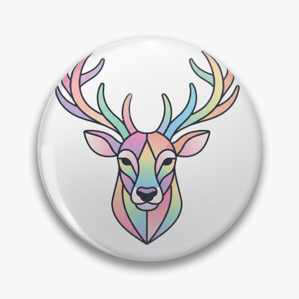 Item preview, Colorful Geometric Deer Head Portrait Illustration designed and sold by Owcomm.