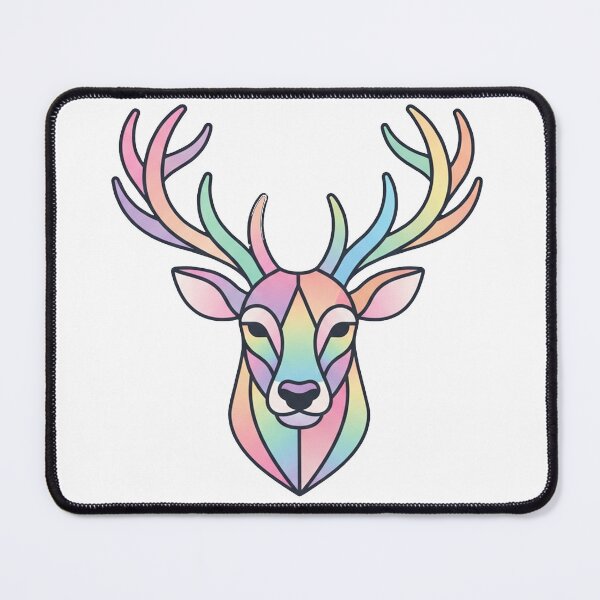 Item preview, Colorful Geometric Deer Head Portrait Illustration designed and sold by Owcomm.