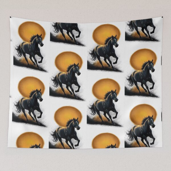 Item preview, Silhouetted of a Majesty Stallion, A Powerful Horse Running Against the Rising Sun, A Stallion in Motion Beneath the Sun designed and sold by Matt_Smith.