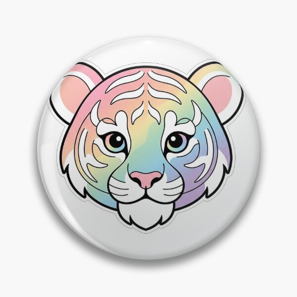 Item preview, Cute Pastel Rainbow Tiger Face Illustration designed and sold by Owcomm.