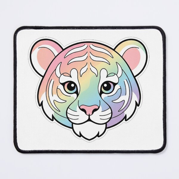Item preview, Cute Pastel Rainbow Tiger Face Illustration designed and sold by Owcomm.