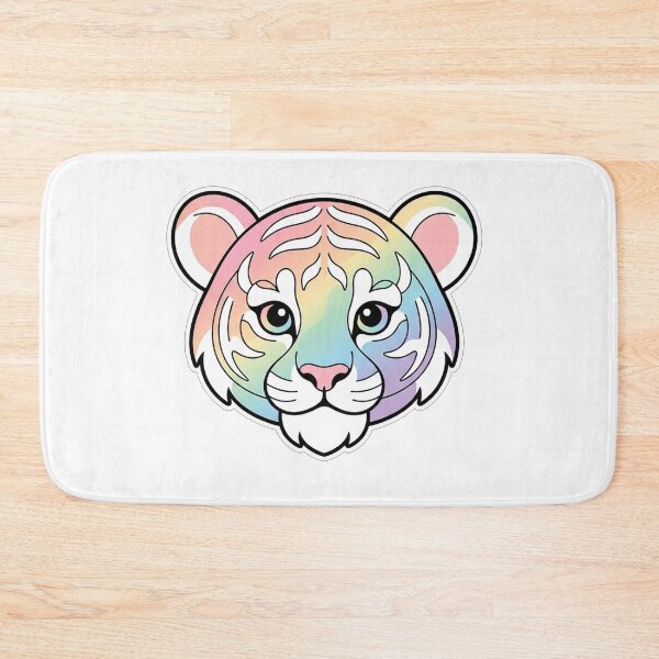 Item preview, Cute Pastel Rainbow Tiger Face Illustration designed and sold by Owcomm.