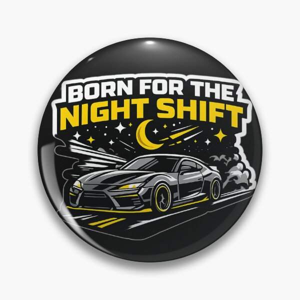 Item preview, Born For The Night Shift – Sports Car Night Drive Sticker | JDM Racing Flat Vector Decal designed and sold by StickerBloom-4U.