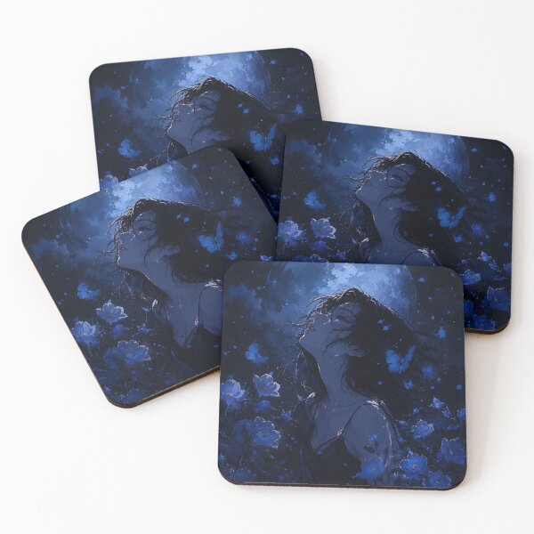 Item preview, Moonlight Serenade with Blue Butterflies designed and sold by Jaideep Walia.