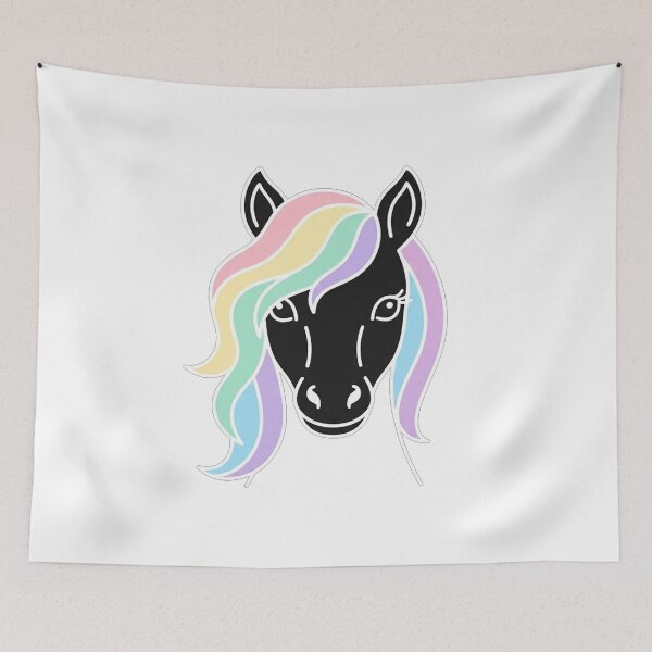 Item preview, Cute Pastel Rainbow Mane Horse Portrait designed and sold by Owcomm.