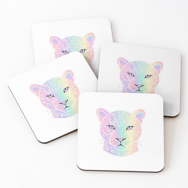Item preview, Iridescent Rainbow Leopard Face Portrait designed and sold by Owcomm.